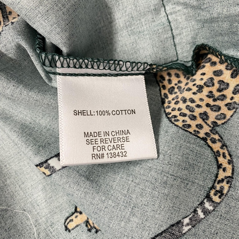 NWT ModCloth Dress Womens Small Green Cheetah AnimalPrint FitFlare Cotton Pocket - Picture 8 of 13